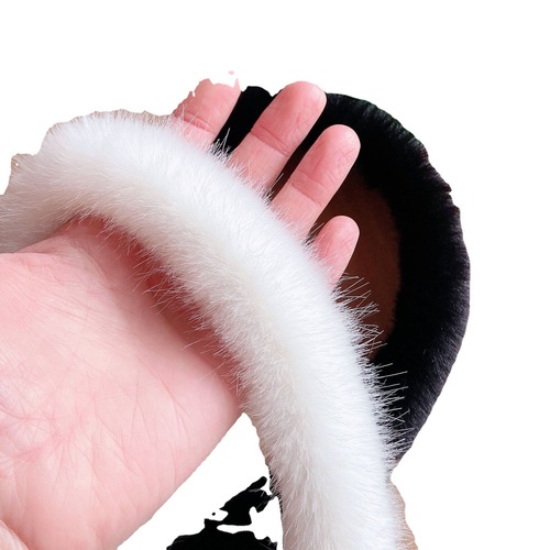 Factory imitation mink artificial hair strip clothing accessories white hair strip qipao Hanfu edge hat strip wholesale