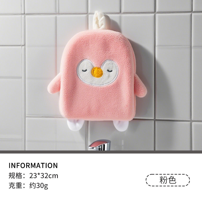 Coral polar toalla de mano creativa colgando toalla de mano Linda toalla absorbente toalla de mano engrosada toalla de mano del hogar al por mayor