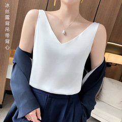 Wholesale 2024 New Summer Women's Innerwear Outerwear Plus Size Top BM Tank Top Hot Girl Backless Bralette Women's White Silk