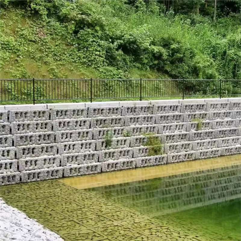 四川内江生态护坡框阶梯式挡土景观鱼巢式六棱块六边砖预制工字连