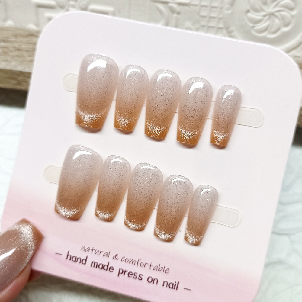Diez piezas de piezas de uñas de alta calidad hecha a mano, Douyin Xiaohongshu, parche de uñas de venta caliente, armadura de ojo de gato de cristal image 40