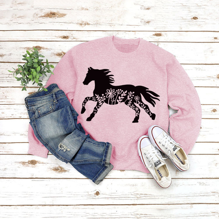 Amazon estación independiente en stock cuello redondo europeo y americano superior manga larga impresa eBay cómodo suéter transfronterizo Comercio exterior venta al por mayor