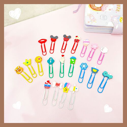 Creative cute paper clips, swing needles, stationery, paper clips, office supplies pins, color bookmark clips, paper clips