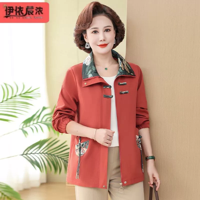 Весенне-осенняя женская одежда с лацканами, тонкие топы, новый стиль 2025 года, женская одежда для женщин среднего и пожилого возраста 50 лет, топы в национальном стиле, топы оптом