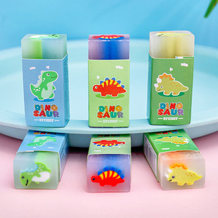 Cartoon candy color dinosaur eraser students do not leave a mark rubber painting special pencil eraser stationery wholesale