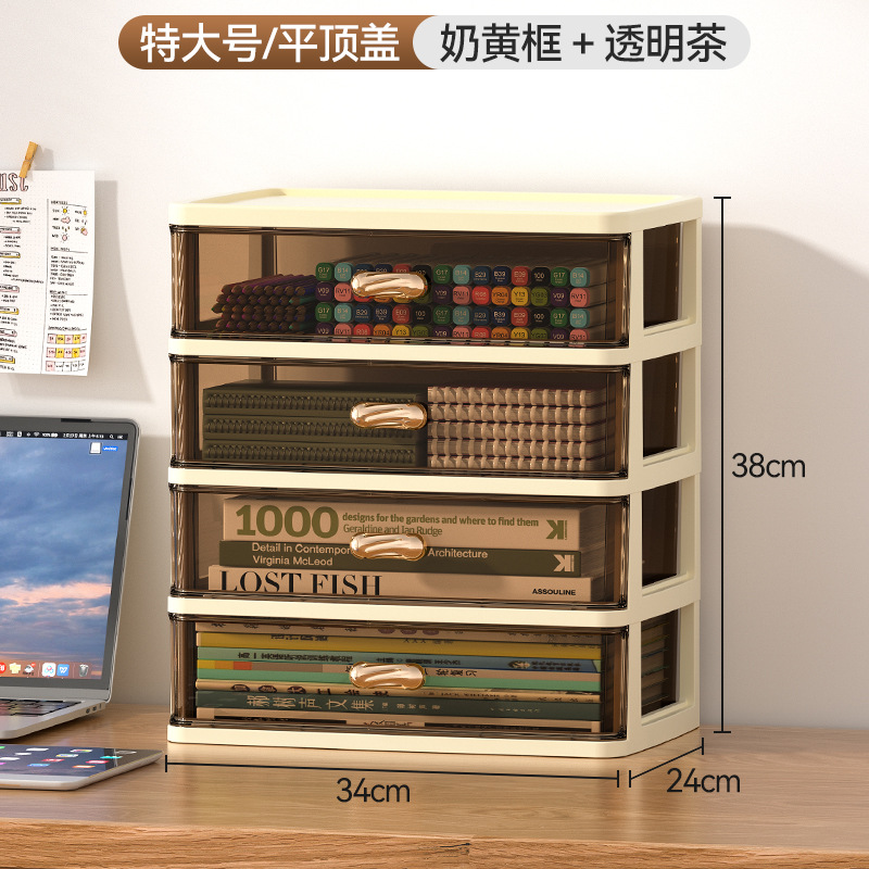 Caja de almacenamiento transparente de escritorio tipo cajón escritorio de oficina ordenar artefactos cosméticos estante caja de armario