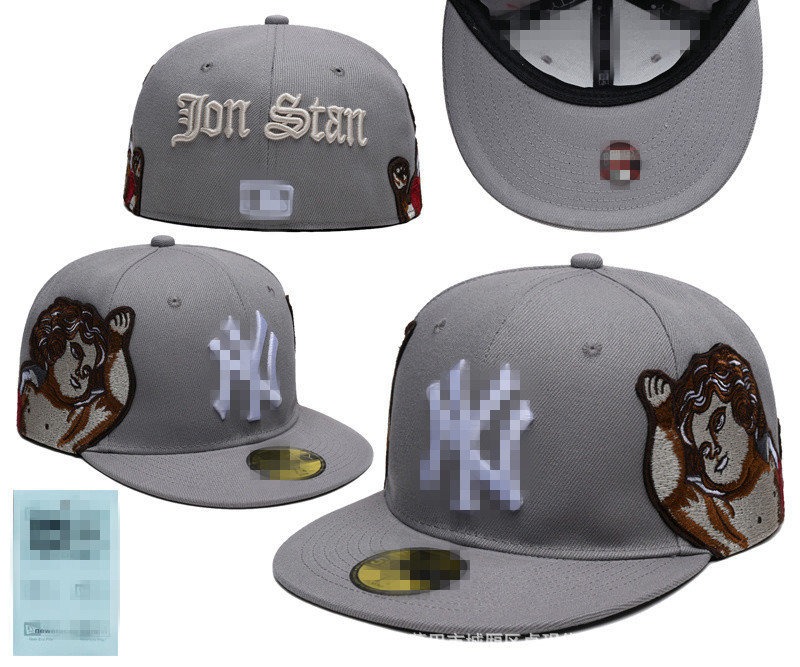 新款L-A N-Y棒球帽字母刺绣嘻哈帽尺寸帽时尚帽子Fitted cap T-38|undefined