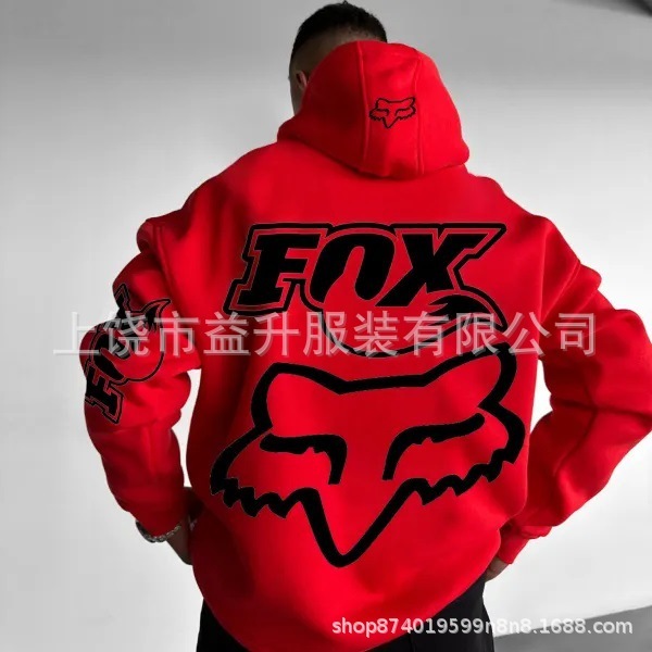 2025秋季新款 热销FOX狐狸跨境潮牌连帽卫衣男女秋冬款连帽衫|undefined