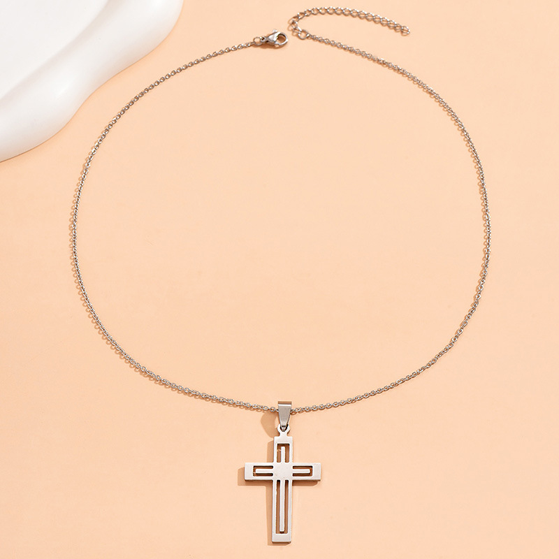 Original Design Cross Stainless Steel Plating Pendant Necklace 1 Piece