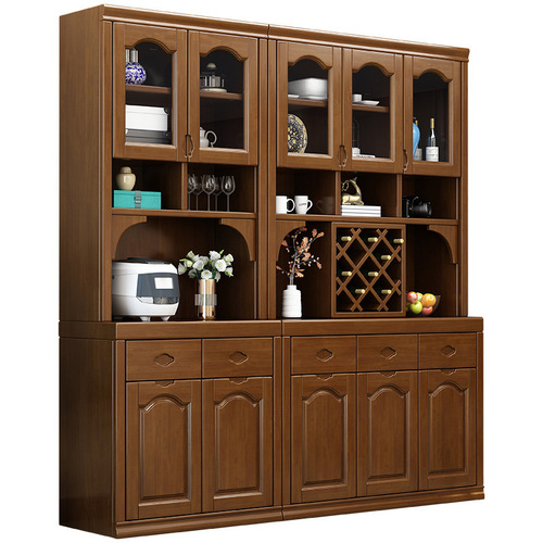 Factory direct sales new Chinese style solid wood sideboard modern simple wine cabinet multifunctional storage cabinet for dining room and living room
