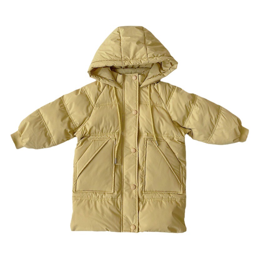 Chaqueta de plumón para niños de longitud media, gruesa, para otoño e invierno, estilo de ropa de trabajo a la moda, ropa infantil de plumón de pato blanco, abrigo cálido de invierno para bebés.