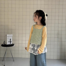 童背心2025春季女童韩版纯色针织吊带衫儿童休闲宽松毛线衣末小蒙