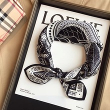 真丝批发小方巾女春秋季韩版百搭大牌围巾装饰桑蚕丝小领巾发带