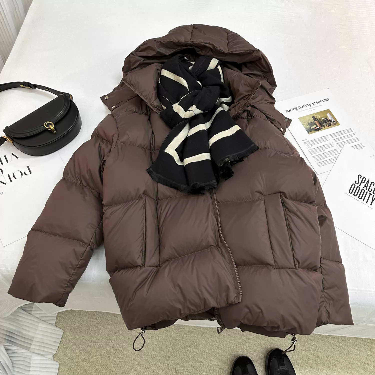 Extra large winter down jacket with down with hood, plus size, increased thickness, Korean style