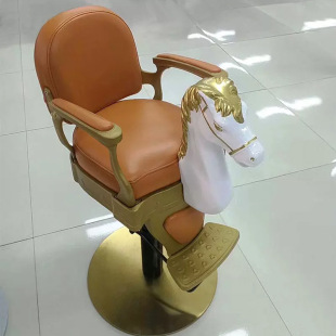 Barber Shop Children's Retro Trojan Horse Hair Cutting Lifting Rotating Chair Baby Hairdressing Chair Hair Salon Cartoon Hair Cutting Chair
