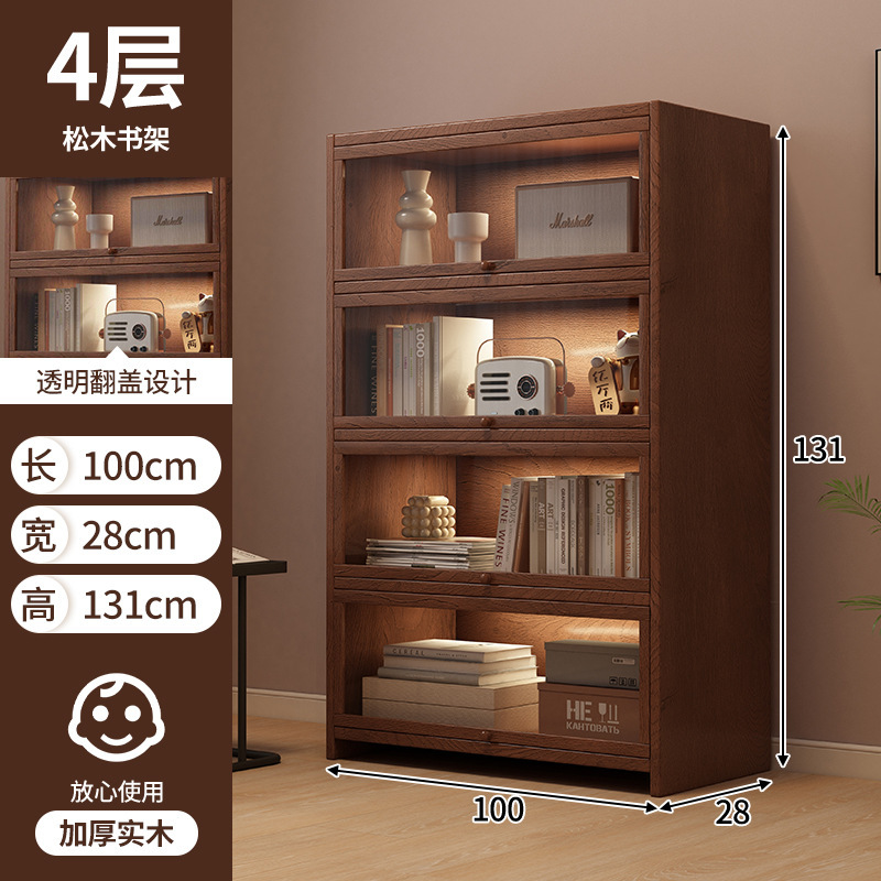 Escritorio de piso retro americano armario de madera maciza armario pequeño armario de almacenamiento sala de estar mostrador de almacenamiento contra la pared integrado estante