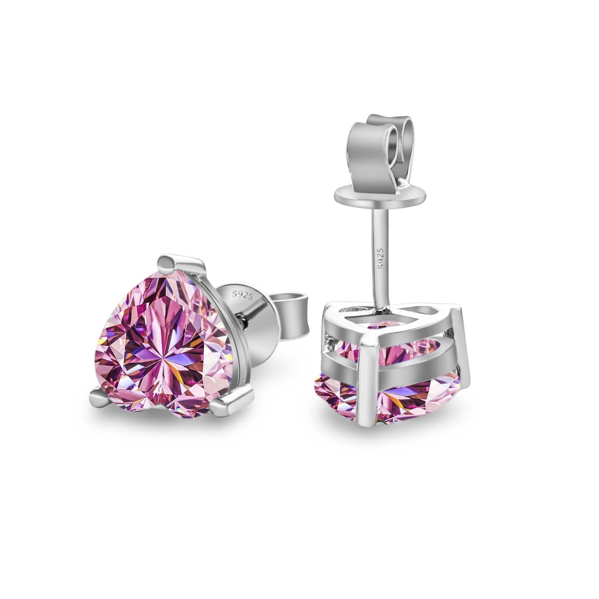 925 pendientes de plata mujeres en forma de corazón moissanita simple pendientes chapados pt950 oro para enviar a la novia mejor amiga fábrica de regalos al por mayor