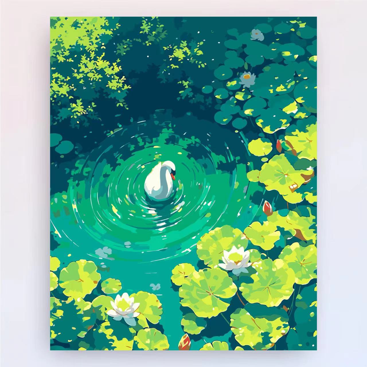 Manual DIY productos de pintura al óleo de estilo chino, plantas, flores, paisajes decorativos estéticos, pintura colgante, nicho fresco, pintura a mano