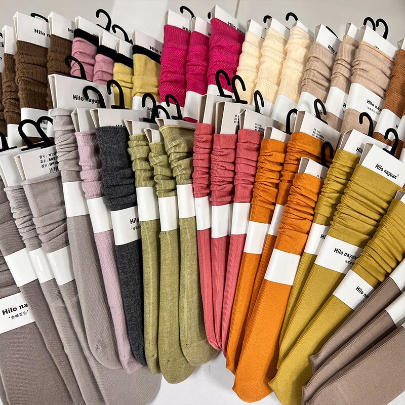 Clearance Sale Nayean Mid-Length Socks 10 Yuan for 5 Pairs Solid Color Straight Socks Ballet Style Socks