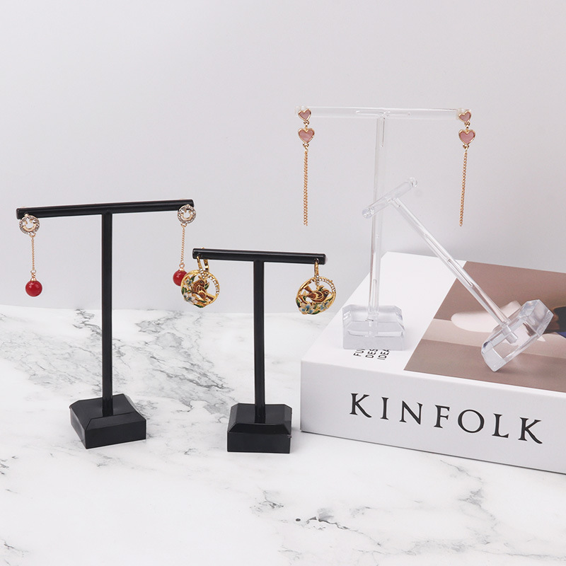 Tonvic Metal Earring Rack Acrylic Three-Piece Set of Earrings Earrings Display Rack Jewelry Rack Necklace Rack Wholesale