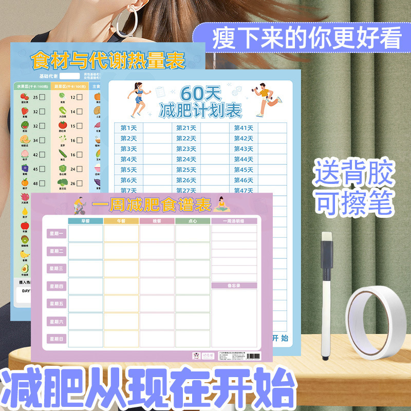 減量チェックイン記録シート、体重チェックイン、痩身自己規律チェックインウォールチャート、減量先延ばし監視体重計画|undefined