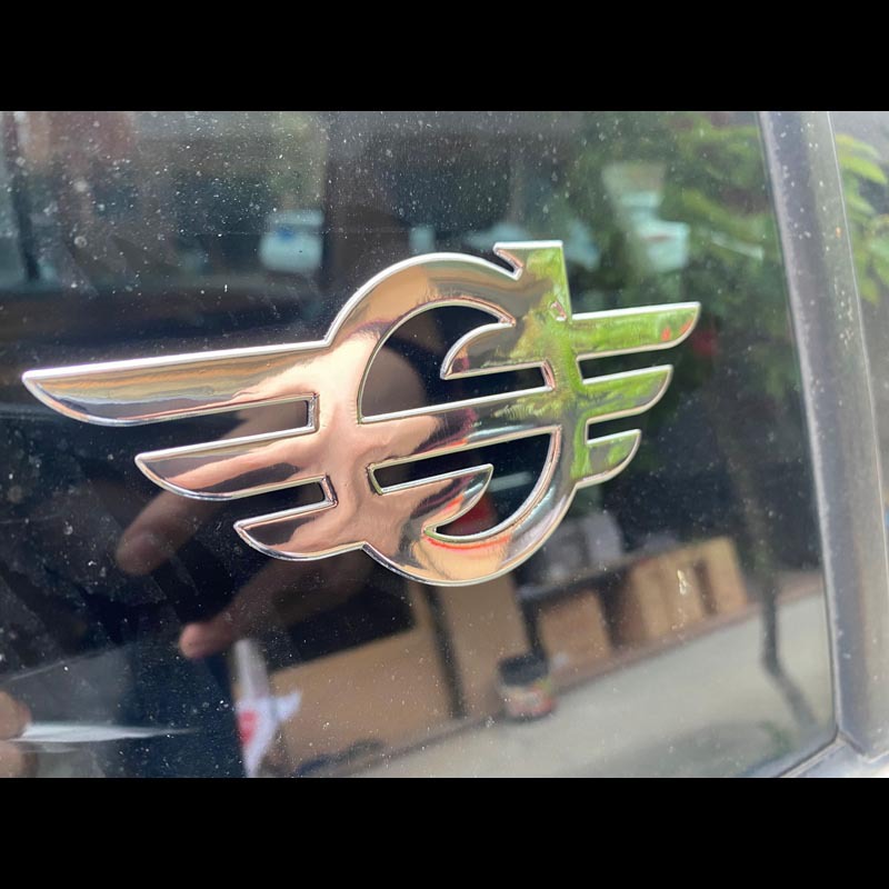 Personalizada de plata tridimensional cóncavo-convexo fuente etiqueta suave coche eléctrico placa de identificación muebles signos eléctricos tridimensionales image 2