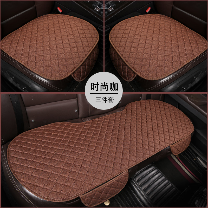 Linen Anti-Slip: Universal Seat cushion, seat cover - lnh-square-linen-fashion-coffee-3-piece-set