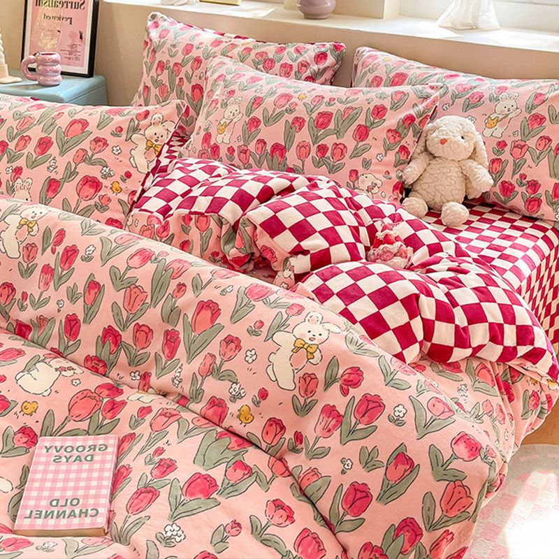 Otoño y invierno leche edredón cubierta de una sola pieza de coral doble edredón grueso dormitorio de estudiantes individuales 200x230