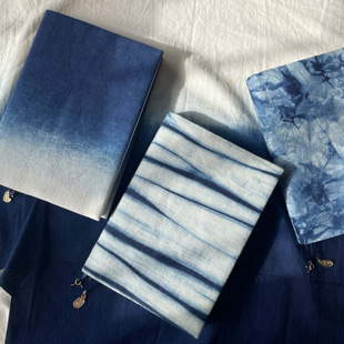 Indigo Tie-Dye Handbook Book Jacket Chinese Style Retro Handmade Cloth Book Jacket 5/6 Book Cover 6 Book Cover Protection