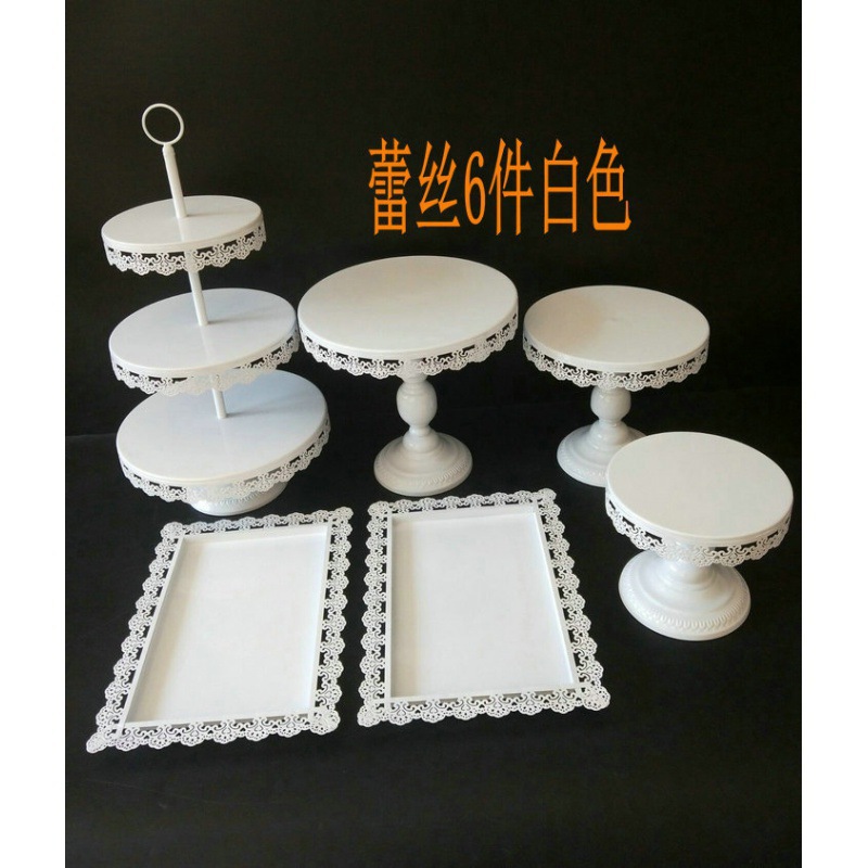 Estante de bocadillos de estilo europeo, tabla de postres, estante de exhibición, adornos de hierro forjado, estante de pastel de boda, set de 12 piezas image 10