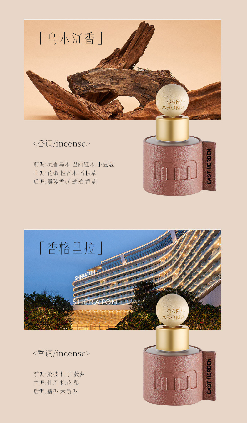 50ml Portable Car-Mounted Premium Aromatherapy Essential Oil Air Freshener and Deodorizer, Flameless Fragrance Ornament Wholesale