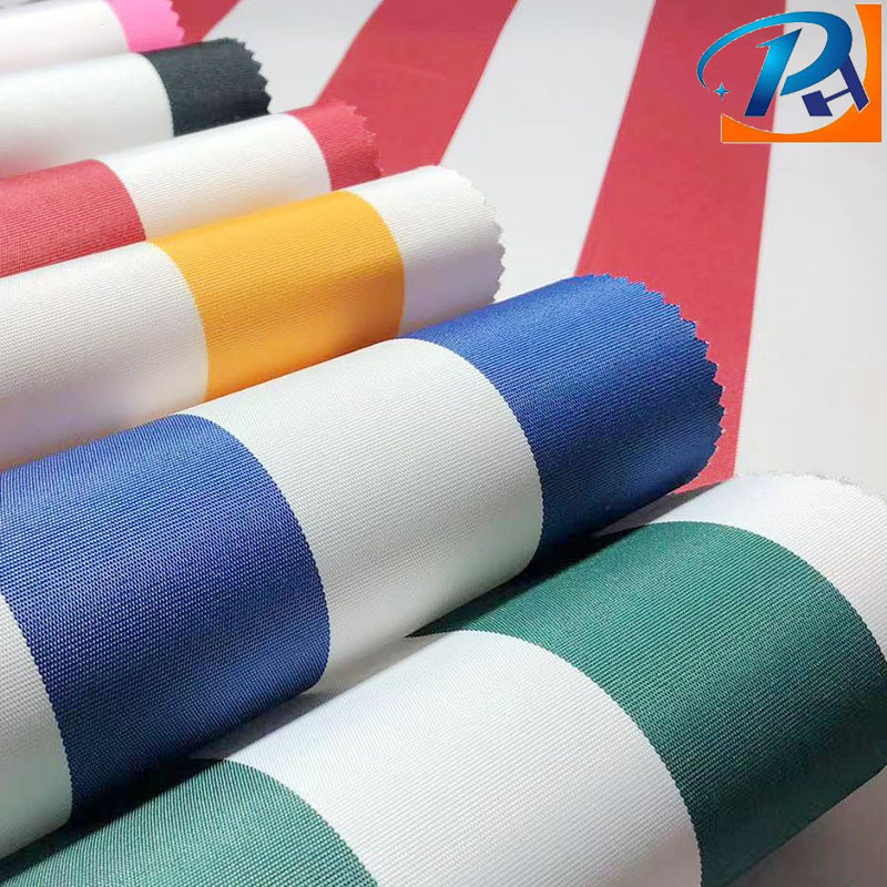 红白条黄白条遮阳布奥斯布户外防水布厂家批发零售色织布