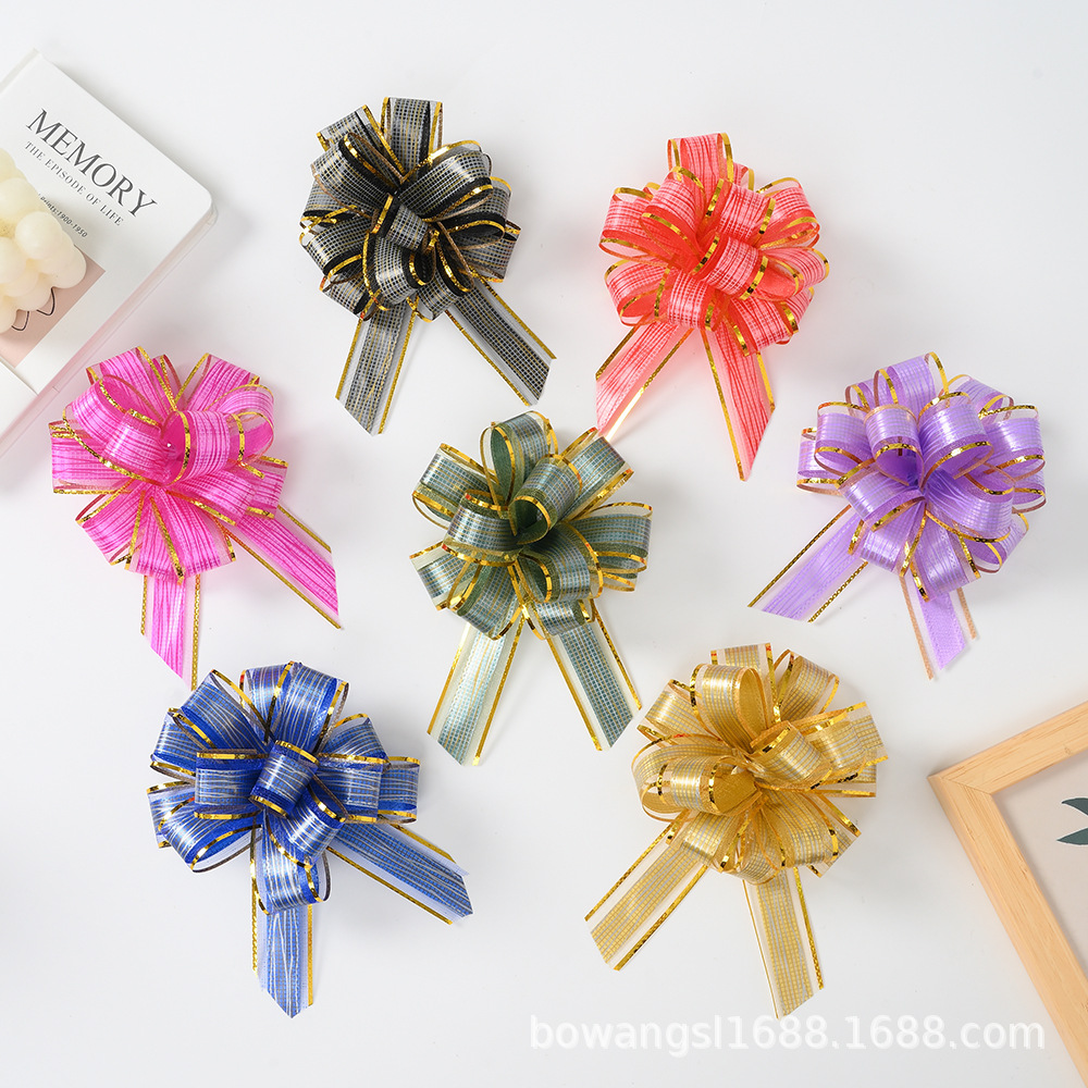 Decoración de regalo de Navidad Año Nuevo caja de regalo embalaje perezoso cinta dibujo flor 30 corteza patrón redondo 8-Sección bola flor