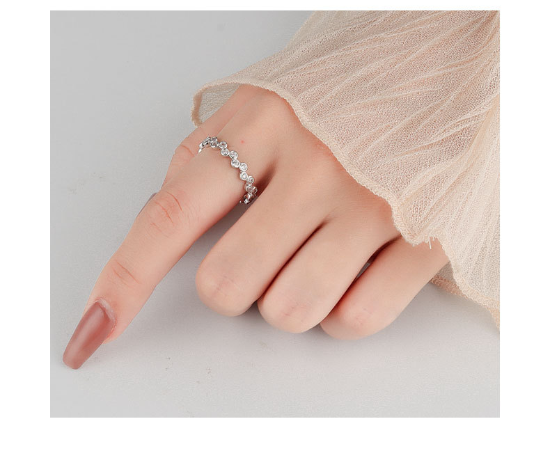 Round Pattern 18K Gold Plated 925 Sterling Silver Zircon Round Rings 925 Sterling Silver Rings