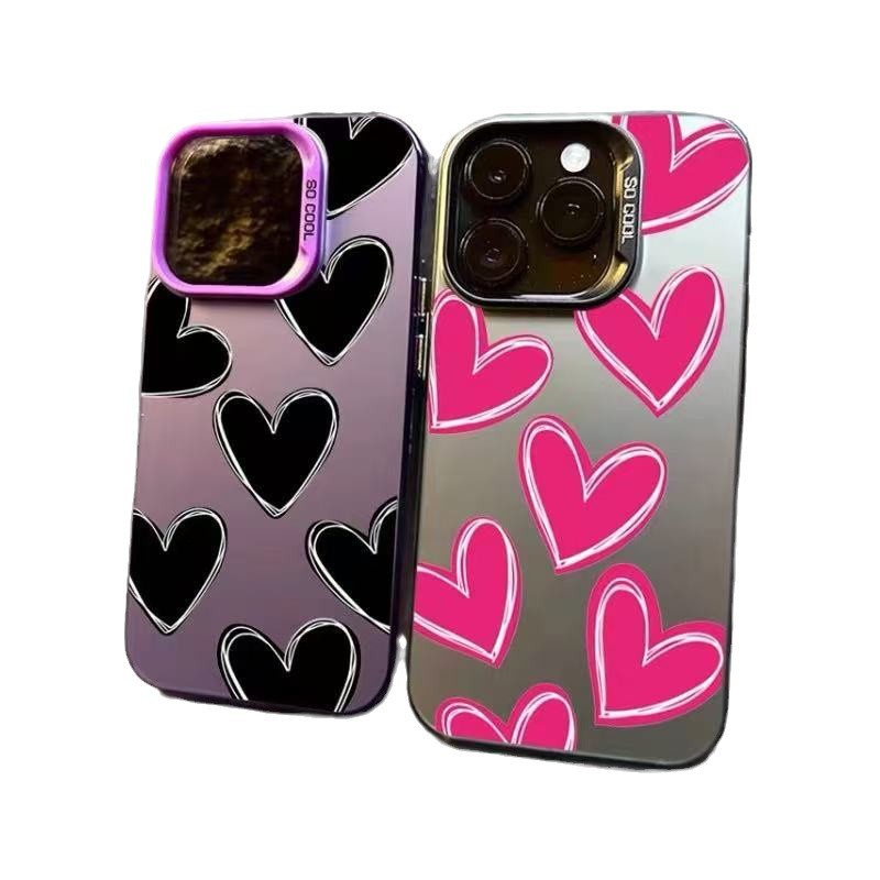 Nueva funda para teléfono con forma de corazón estilo coreano y japonés, compatible con iPhone 17, Apple 16 Pro Max/15, a prueba de golpes 14 Pro 13, estilo europeo y americano.