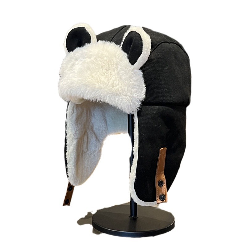 Herbst- und Wintermützen Damen Warme, verdickte Fleece-Ohrenschützer Gestrickte Winterwollmützen_voghion.com