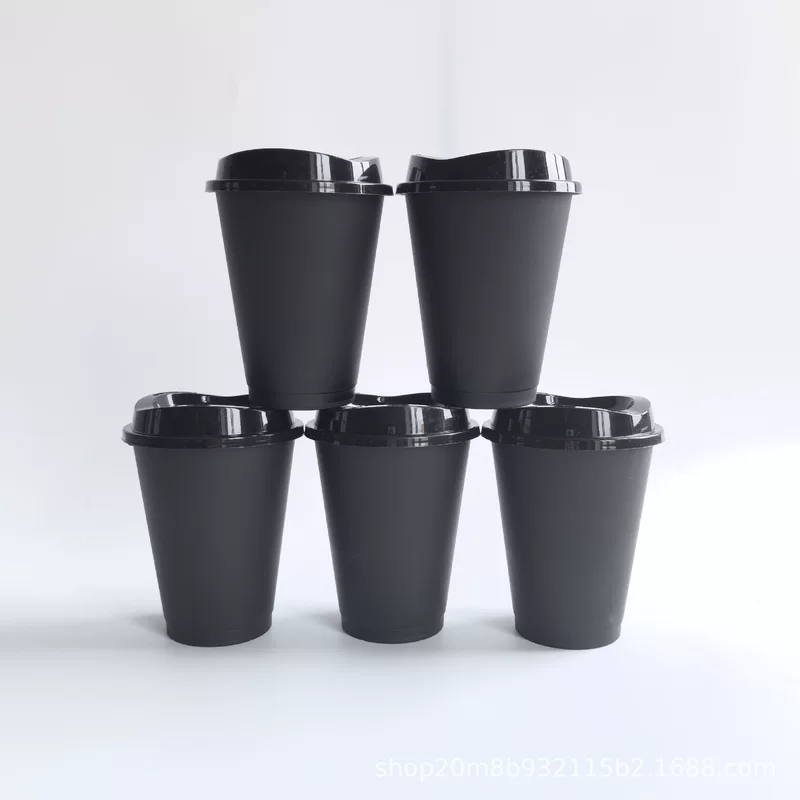 Source factory new product large capacity 16OZ plastic coffee cup PP material creative small portable single layer coffee cup