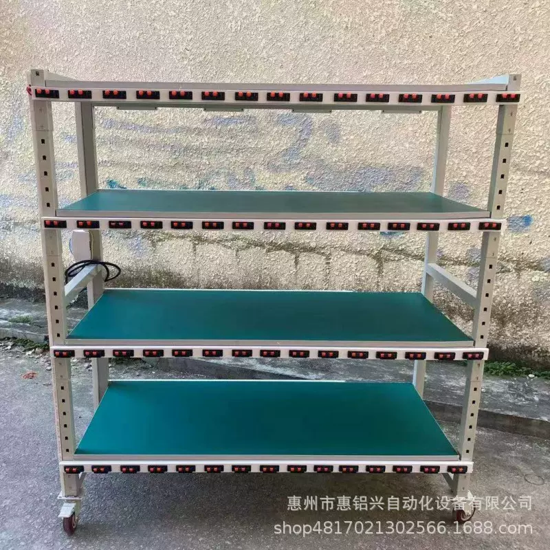 车间移动电源测试线夹老化架周转车防静电带轮子货架插排流水线