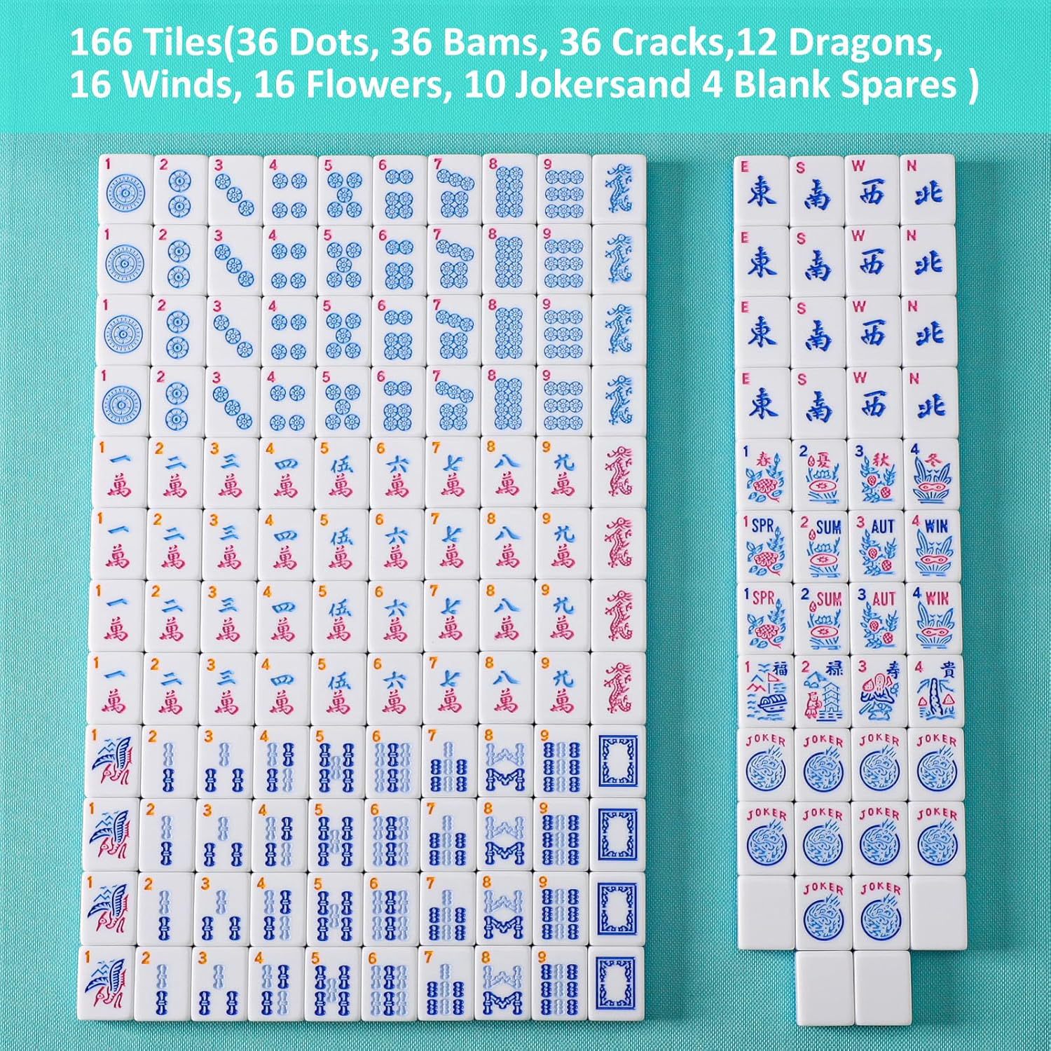 Amazon's best-selling cross-border American-style mahjong set, melamine mahjong, casual portable mahjong tabletop game