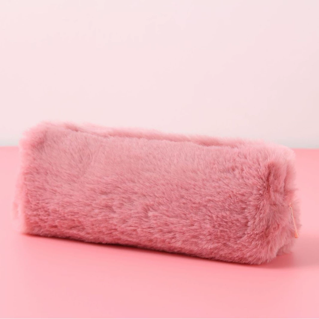 Plush Pencil Case, Japanese Style Capacious Case for Elementary Students, 14.3×6×4 cm