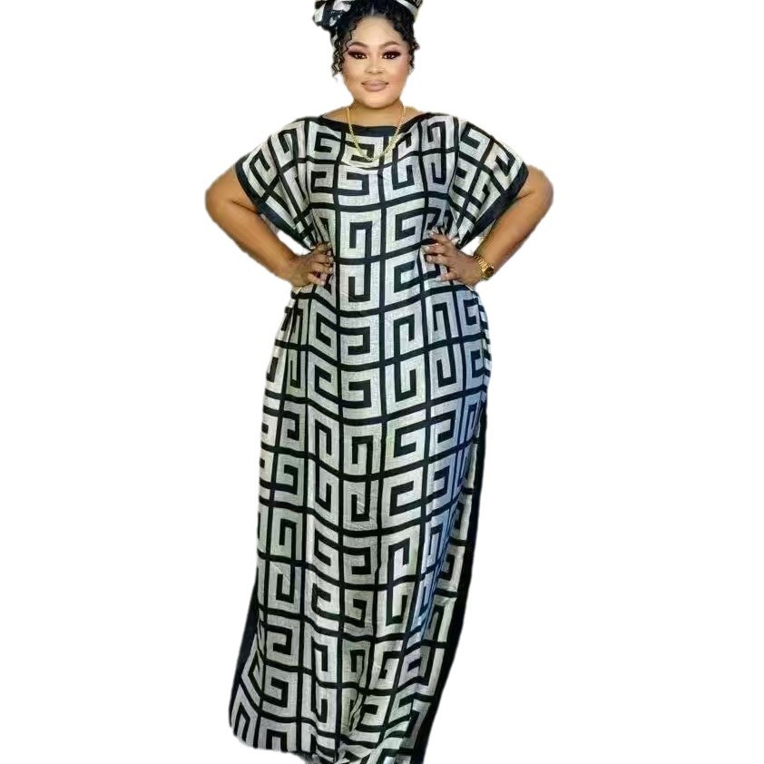Elegant Muslim Abaya Dress – Modest Long Sleeve Kaftan With Batwing Cuffs (One Size Fits 140-145cm) Breathable Fabric_ecoleips.com