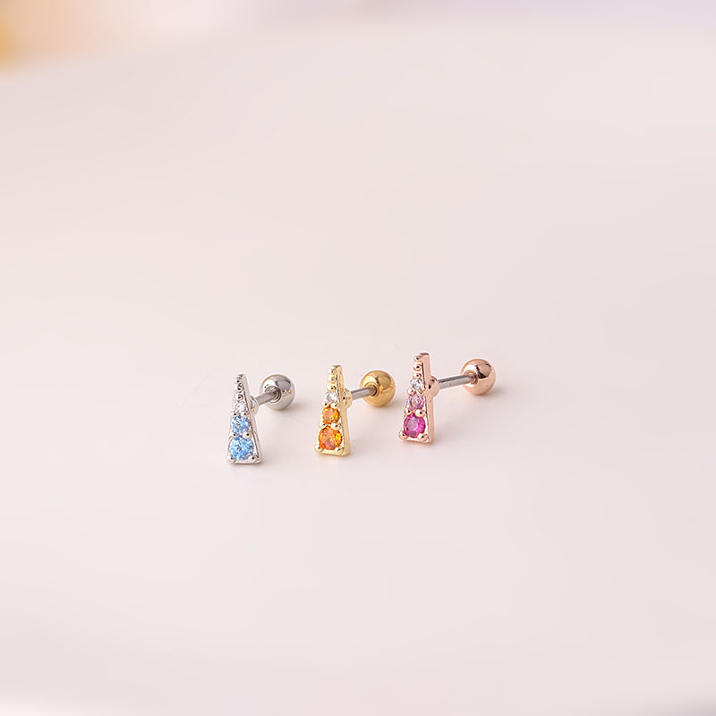 Ear Cartilage Rings & Studs Geometric 316 Stainless Steel  Copper Plating display picture 2