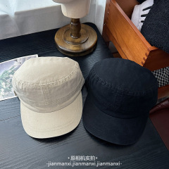 纯棉日式邮差鸭舌帽潮流百搭休闲显脸小遮阳太阳个性棒球帽帽子
