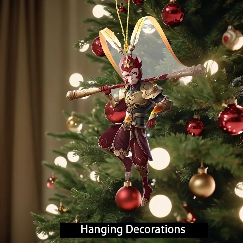 Navidad nuevo dibujo animado Sun Wukong colgante acrílico transfronterizo nuevo coche plano decoración de la fiesta