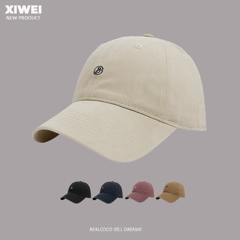 Retro al aire libre cuatro estaciones pueden usar pequeñas letras B sombrero de béisbol bordado mujer versátil cara pequeña sombrero de sombra solar