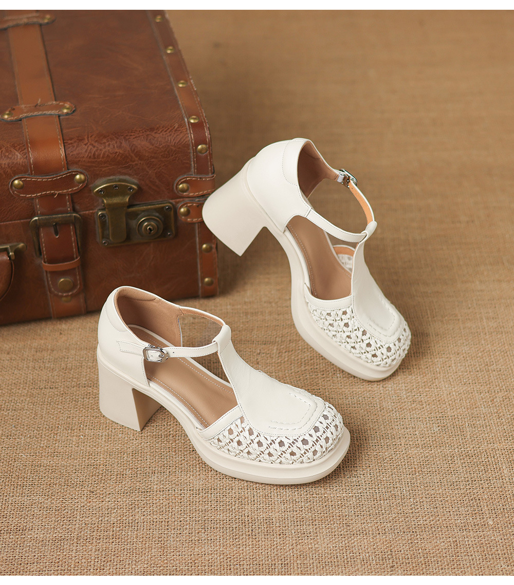 Sandal cao gót nữ mũi nhọn quai chữ T đế dày gót 7 cm — đen chi tiết 19