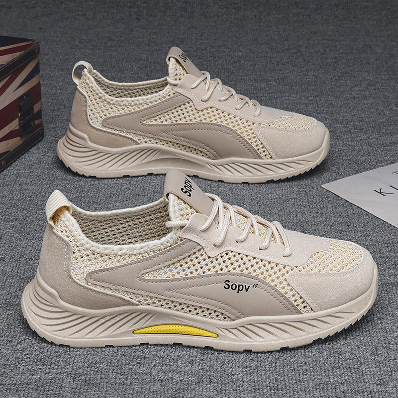 Men's Shoes, Winter Breathable Mesh Thin Hollow Mesh Shoes, Running Casual Sports Shoes, Men's Work and Labor Protection Trendy Shoes