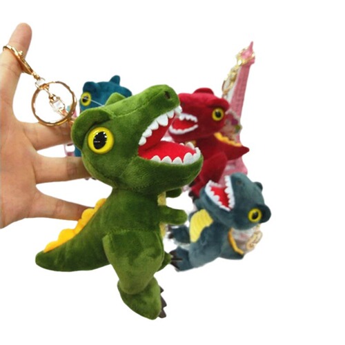 Raptor Mini Dinosaur Keychain, Large Mouth Dinosaur Figure Car Ornament Keychain Grabber Doll Schoolbag Hook