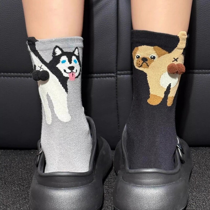 猫蛋蛋可爱猫咪橘猫屁屁猫简约日系中筒袜透气情侣袜夏季新款袜子|undefined
