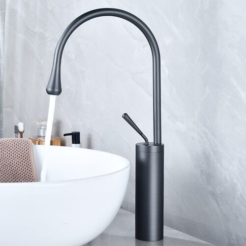 Copper basin hot and cold faucet wash basin black wash basin above basin bathroom cabinet faucet white water drop faucet